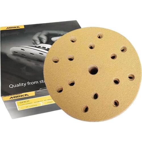 6 Inch 15 Hole Sandpaper 150 MM Sanding Disc Wet and Dry Grit 600/800/ MIRKA Sanding Machine Sandpaper Original Finland