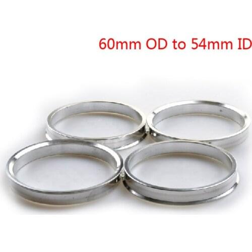 Brand New 1 Set /4 Pieces 54mm ID to 60mm OD Aluminum Centric Spigot Hub Rings Wheel Spacer