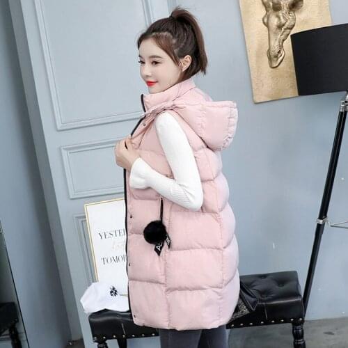 2020 New Autumn And Winter Vest Women Detachable Cap Loose Mid-length Womens Sleeveless Jacket Fashion Casual Womens Vest