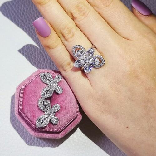 2021 new luxury Butterfly 925 sterling silver dubai wedding for women lady anniversary gift jewelry bulk sell J6021