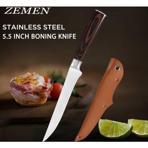 Boning Knife 5.5 Inch Fillet Knife with Razor Sharp High Carbon Stainless Steel and Pakkawood Handle for Meat and Poultry