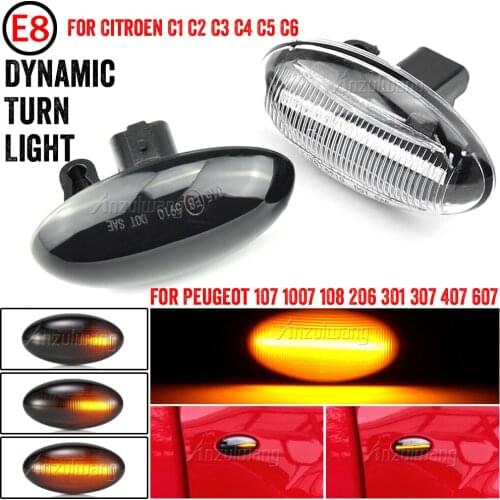 For Citroen C1 C2 C3 C5 C6 Jumpy Led Dynamic Turn Signal Side Marker Light Sequential Blinker For Peugeot 307 206 407 107