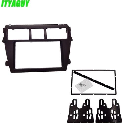 Black color Radio Fascia for Toyota Vios 2008 Stereo Fascia GPS Panel Interface Dash CD Dash Trim Kit Surround Adapter