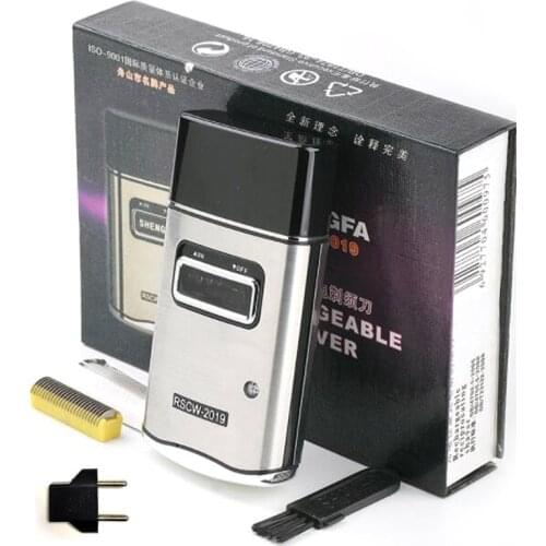 RSCW-2019 Mini Pocket Travel Beard Trimmer Mens Face Electric Shaver Reciprocating Razor Cordless Rechargeable Shaving Machine