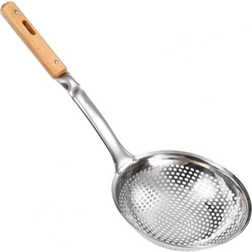 Mesh Spoon Strainer Filter Even Holes Anti-slid Handle Stainless Steel Spoon Colander Food Kitchen filter Utensils set