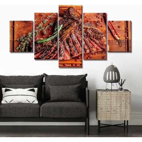 Modern Photo Steak Food Picture Canvas Painting Wall Art Kitchen Decor Home Decor HD Prints Poster
