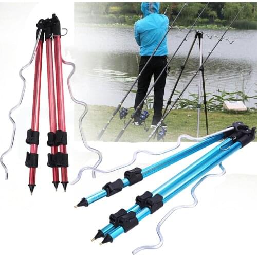 Telescopic Fishing Rod Bracket Aluminum Alloy Tripod Holder Folding Night Fishing Light Bracket Outdoor Fish Tackle Support