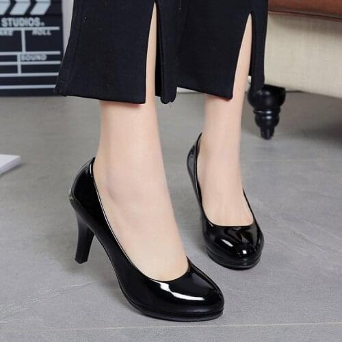 Shallow 8CM High heels pumps women shoes2021 Office Mixed Colors Thin Heels Rubber sole ladies shoesss54