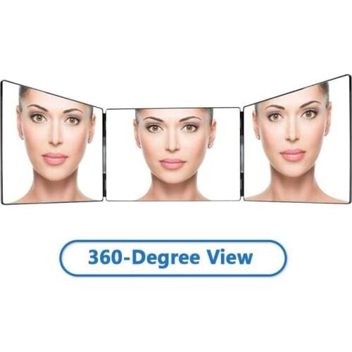 Retractable Hanging Foldable 3 Way Mirror Height Adjustable Girl Makeup Mirror Men Shaving Shower Mirror DIY Hair Cutting Tool