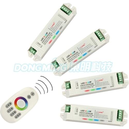 1pcs Remote+4x 24A RGBW led Controller, 4-Zone Wireless RF 2.4G RGBW Controller Touch Remote for RGBW LED Strip
