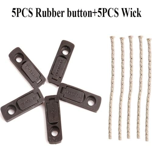 10pcs/Set Universal Reduce Gasoline Volatile Black Rubber Bottom & Copper Wired Cotton Wicks For Zippo Lighter Smoking Accessory