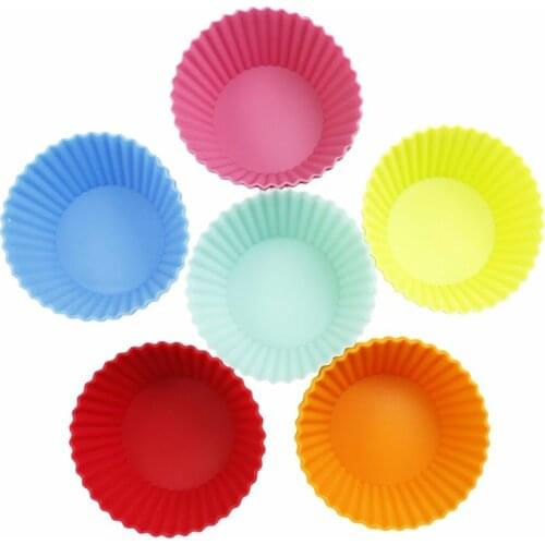 12 Pieces Round Shaped Silicon Cake Baking Molds Jelly Gift Silicon Cupcake Pan Muffin Cup