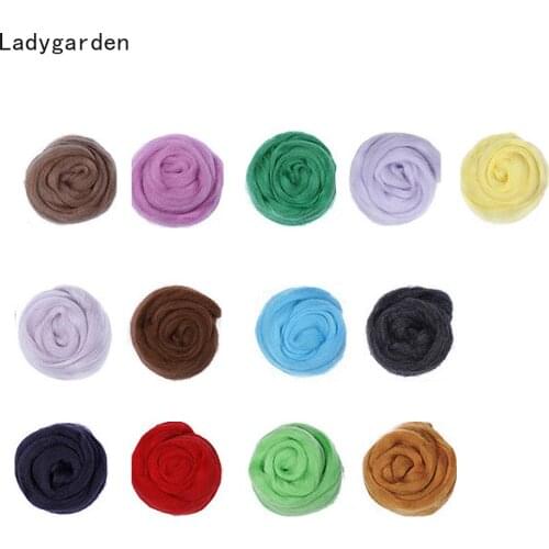 130g/bag Brown Animal Felting Wool Fibre Flower Animal Wool Roving Needle Handmade Spinning DIY Craft Felting Materials
