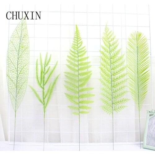 3pcs Artificial Green Fern Cedar Leaves Wedding DIY Arrangement Materials Simulation Plastic Bush Plants Faux Home Decor Props