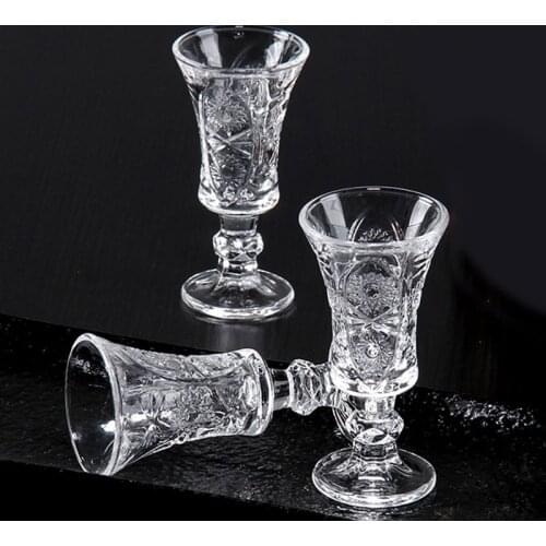 6PCS Mug Crystal Cup Shot Glass Cup High Spirits White Wine Glass Cup glasses Party Drinking Charming Thick Bottom Cup