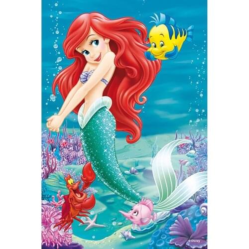 DIY Diamond Painting Disney Full Square Mermaid Princess Cross Stitch Kits Diamond Embroidery Mosaic Picture of Home Decoration