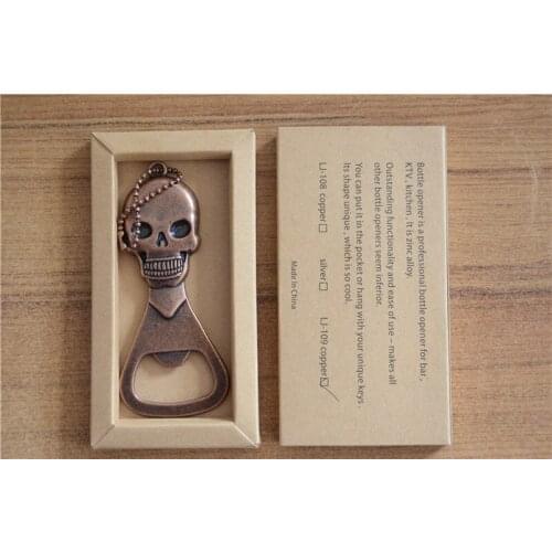 Free shipping 50 PCS Metal beer bottle opener to show off the skull beer from the bottle