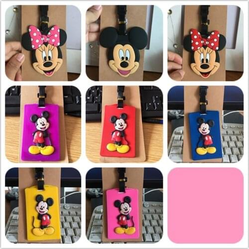Disney cartoon Mickey Mouse luggage tag case ID Address Holder Baggage Boarding Tag portable label Silica Donald Duck Daisy