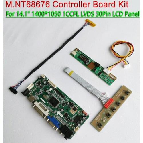 For LTN141P2 LTN141P4 1400*1050 Inverter VGA+DVI 1CCFL LVDS 30-Pin with 14.1" M.NT68676 LCD display controller card DIY kit