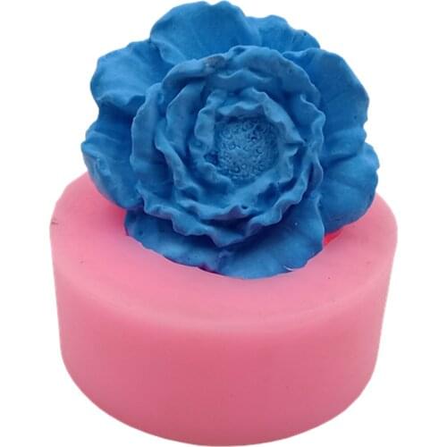 3D Peony Design Aromatherapy Gypsum Mold Candle Wax Resin Craft Molds Decorating Silicone Mold for Soap Making