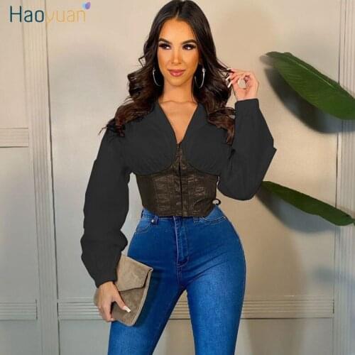 Женские укороченные футболки HAOYUAN China At AliExpress