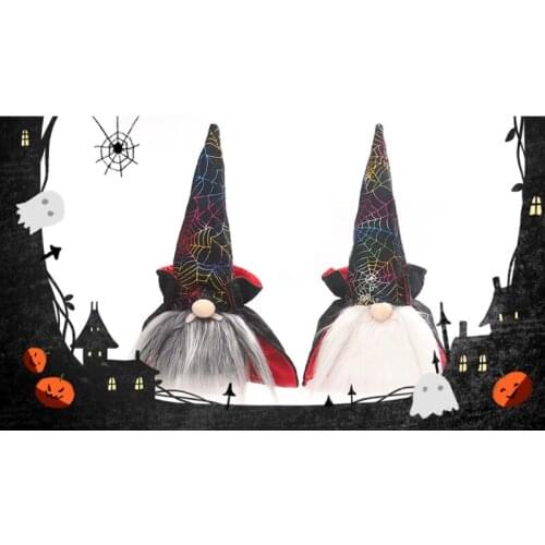 Halloween Gnome Wizard Swedish Tomte Nisse with Colorful LED Light Home Farmhouse Kitchen Tiered Tray Decorations F19B