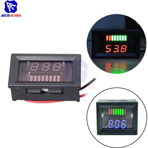 Diymore 6V/12V/36V/48V Red/Blue LED Lead-Acid Battery Indicator Battery Capacity Tester Voltmeter Charge Level Indicator