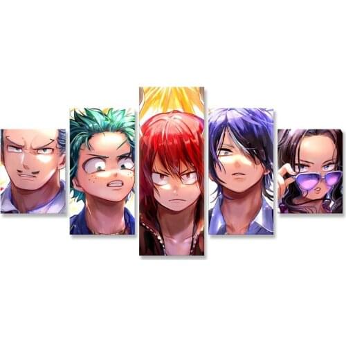 Anime My Hero Academia Canvas Painting 5 Panel Images Images Decorative Wall Pictures