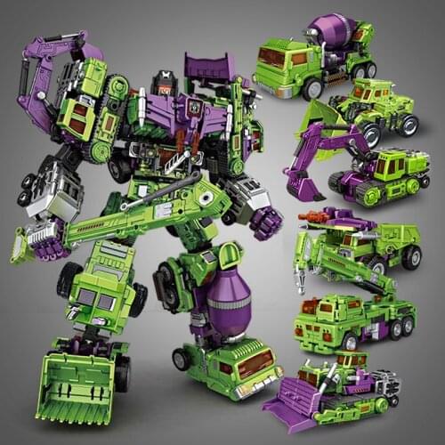 KO NBK Devastator 6IN1 Sets Bulldozer Bonecrusher Scrapper Gravity Mixmaster Long Haul Hook Builder Transformation Figure NO BOX