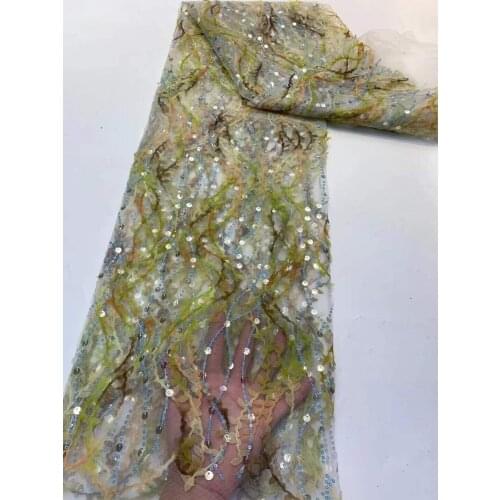 Nice looking feather embroidery tulle mesh lace fabric SYJ-168886 with good quality for party dress