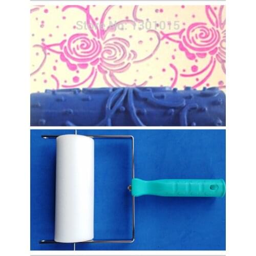 Paint Roller Decoration Tool for Wall Pattern 7" Rubber Roller Brush Set 3D Pattern Wallpaper Room Decoration Machine Paint037C