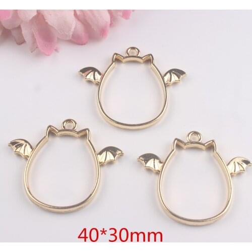 5pcs/lot frame metal frame hollow shape glue blank halloween bat alloy frame for DIY drop oil