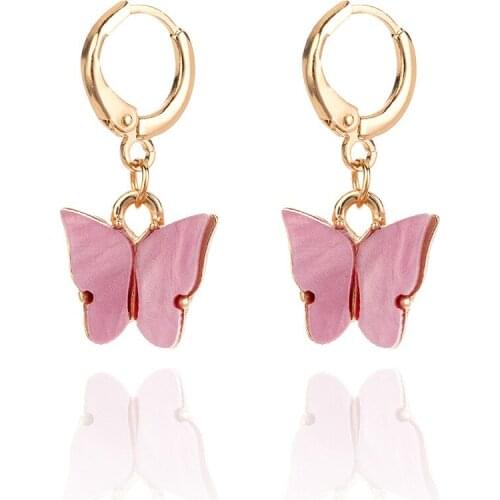 Cute Glitter Butterfly Earrings for Women Street Style Drop Earrings 2020 Korean Fashion Dangle Earrings Jewelry Gifts Oorbellen