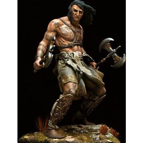 Simulation 1/24 Scale Barbarian Miniatures Scene Unpainted DIY Assembling Static 75MM Male Figure Resin Model Kits Collection