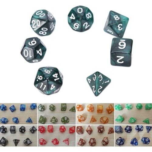 7pcs Dices DND D&D Games Set D10 Multi-Sided Gem Dice Die Hot Selling