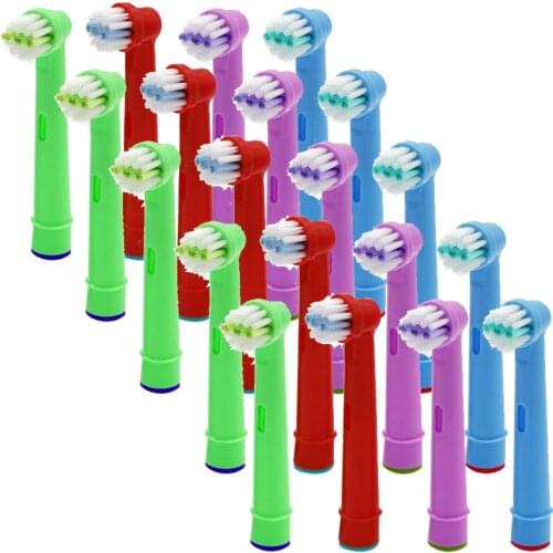 20pcs Replacement Kids Children Tooth Brush Heads For Oral B EB-10A Pro-Health Stages Electric Toothbrush Oral Care, 3D Excel