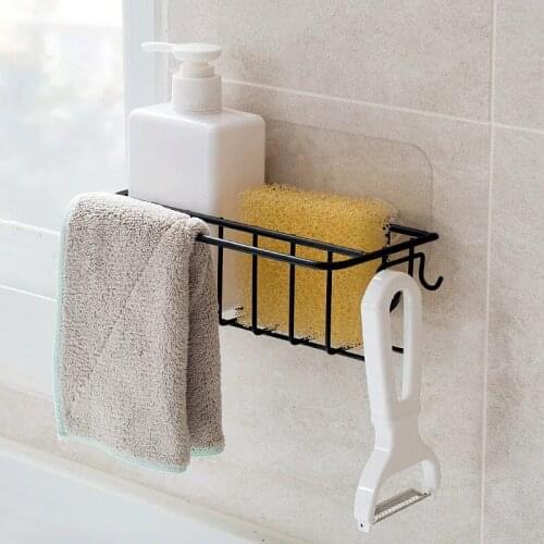 Wall-Mounted Sink Rack Wrought Iron Rag Drain Rack Drain Rack Sink Rag Rack Kitchen Sink Rack Sink Sponge Storage Rack
