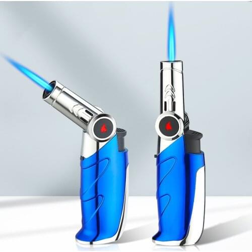 Table Gun Jet Torch Lighter Refillable Gas Turbine Windproof Outdoor Igniter Adjustable Neck Lighters with Flame Lock