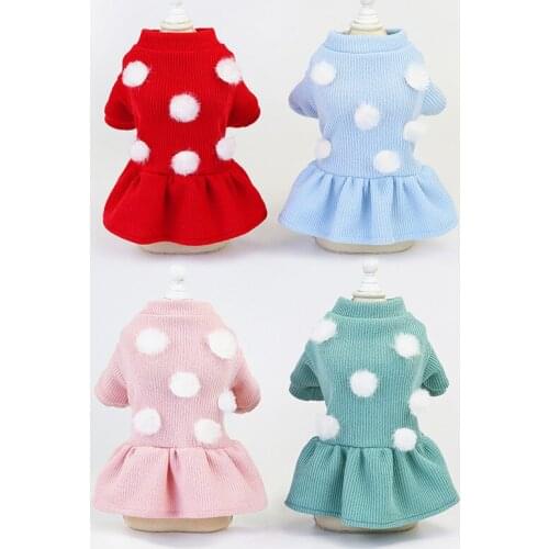 Pet Clothes Autumn and Winter Dog Clothes Pet Woolen Skirts Dog Warm Clothes Pet Supplies Dog Sweater Dog Outfit