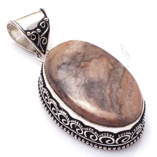 Genuine Jasper Pendant Hand made Women Lady Jewelry gift, 55 mm, P10159