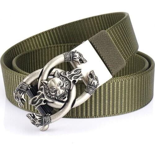 Toothless Automatic Buckle Beltalloy Buckle Nylon Fashion Casual Youth Retro Belt Belt Wild Belt Belt Width Buckle Length Style