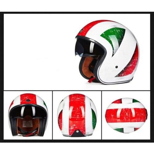 Classic Outdoor Motorcycle Helmet Jet Vintage Helmet Open Face Retro 3/4 Half Helmet Casco Moto Capacete Motociclismo for Men