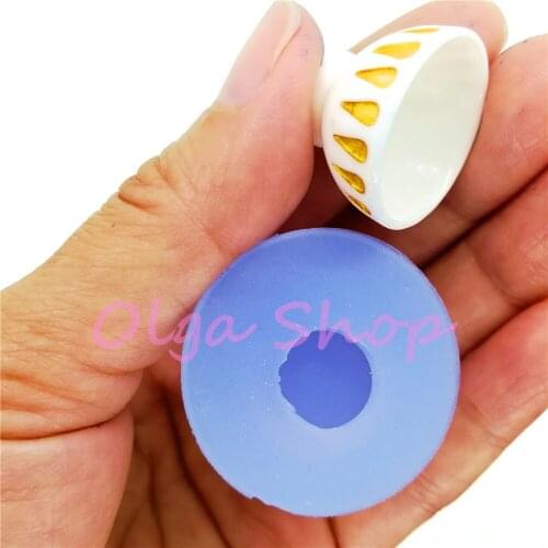 PYL964 22.2mm X 14.9mm Bowl Silicone Mold Fondant Cake Decoration Candy Resin Clay Earrings Necklace Craft Soap Candle FOOD SAFE