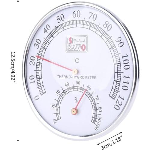 Sauna Thermometer metal Case Steam Sauna Room Thermometer Hygrometer Bath And Sauna Indoor Outdoor Used C5AC