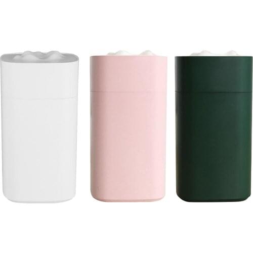 Humidifiers 350ML Cute Ultrasonic Cool Mist Aroma Oil Diffuser Romantic LED Lamp USB Charging