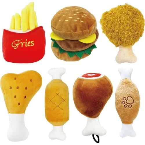 Funny Squeaky Toys For Small Medium Dogs Puppy Bite Resistant Simulated Dog Toy Meat Seafood Ice Cream Series Pet Product