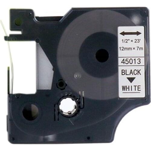 10Pcs Compatible for Dymo D1 Label Maker/Tape 45013 Black on White Label Ribbons Compatible for Dymo Label Manager 160 210 450 2