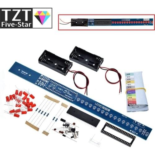 16 Bits POV LED Stick Light Rocker Diy Kit Shaking STC89C52 51 Microcontroller Electronic Solder Kits Blue / 9Red Display