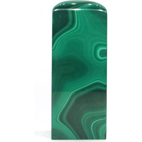 2.75" Natural Green Malachite Palm Stone Seal Crystal Gemstone Minerals Decor