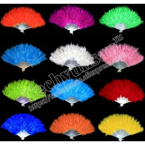 20 piece/lot free shipping Costume Party Halloween performance props Feather fan Dancing fan down Fan